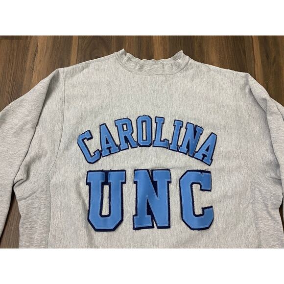 VTG Medallion Reverse Weave USA UNC North Carolina Tar Heels crop sweatshirt XL - Picture 2 of 5